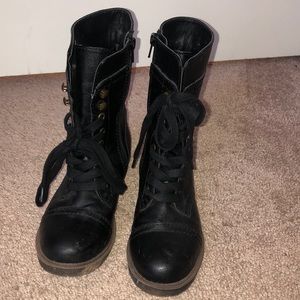 Black combat boots